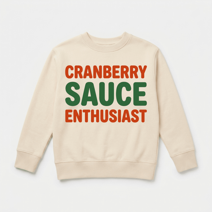 Cranberry Sauce Enthusiast Youth Sweatshirt | Thanksgiving Sweater - Okum Tees
