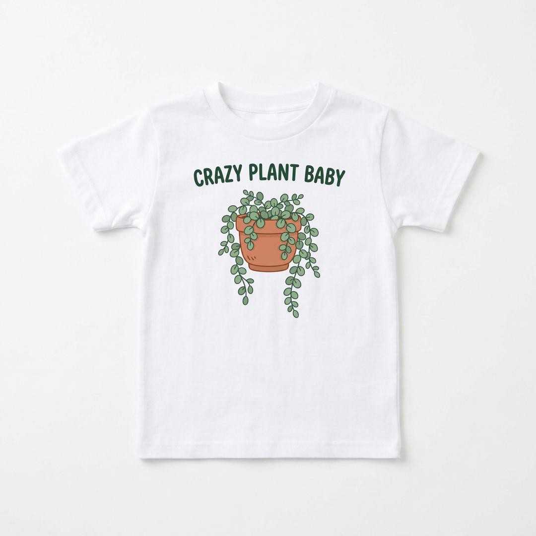 Crazy Plant Baby Youth Tee in White — Okum Tees
