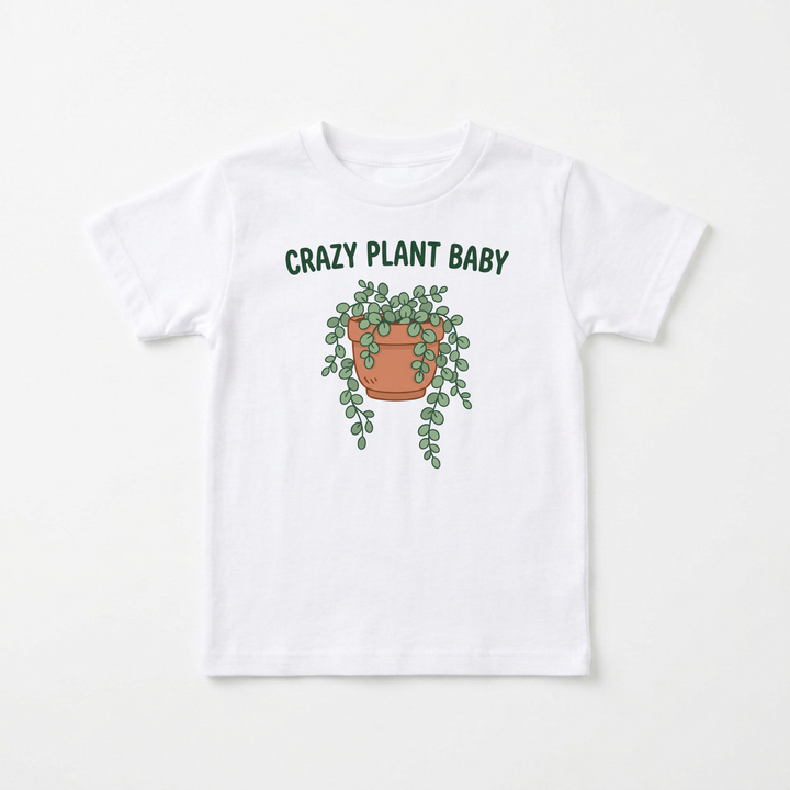 Crazy Plant Baby Youth Tee in White — Okum Tees