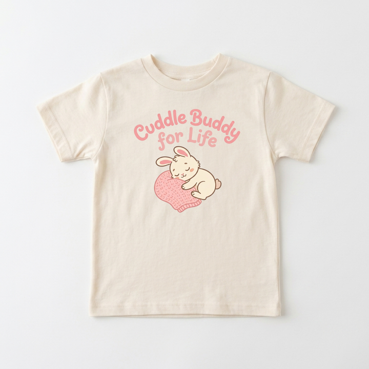 Cuddle Buddy for Life Toddler Tee in Natural — Okum Tees