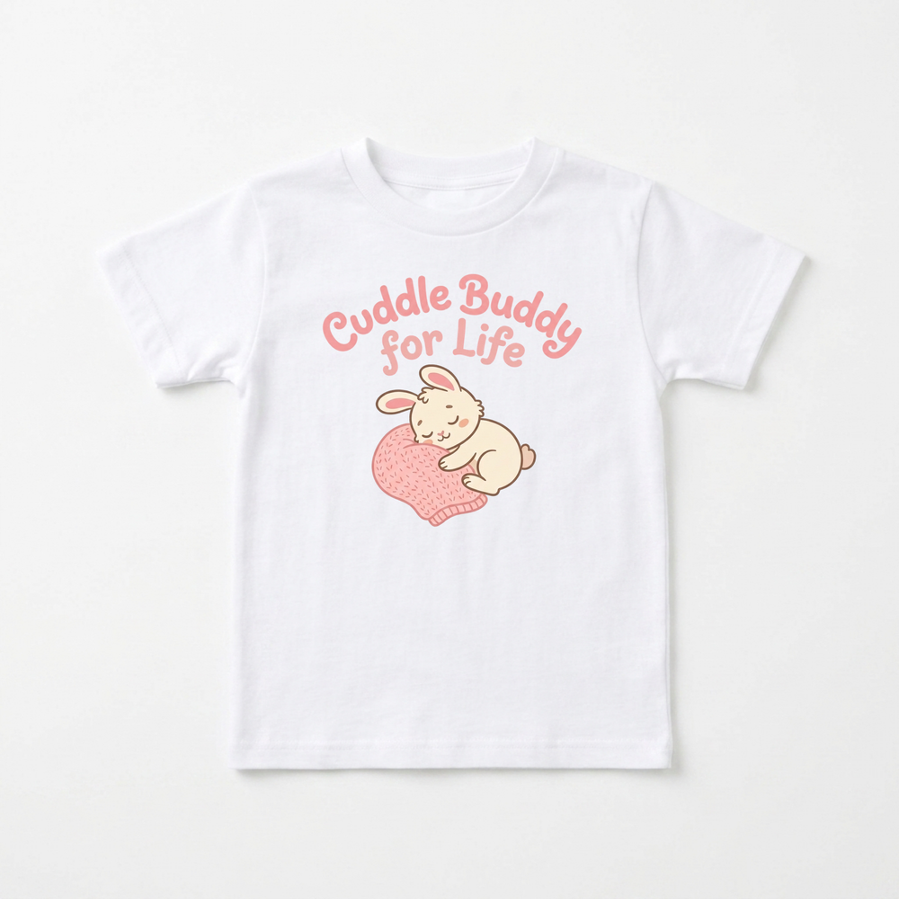 Cuddle Buddy for Life Toddler Tee in White — Okum Tees