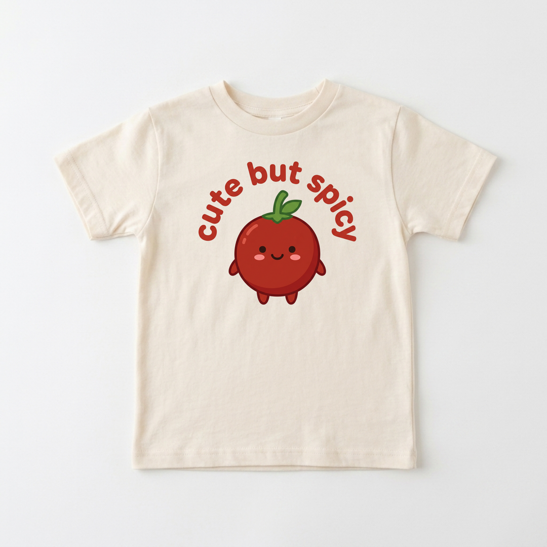 Cute But Spicy Tomato Toddler Tee in Natural — Okum Tees