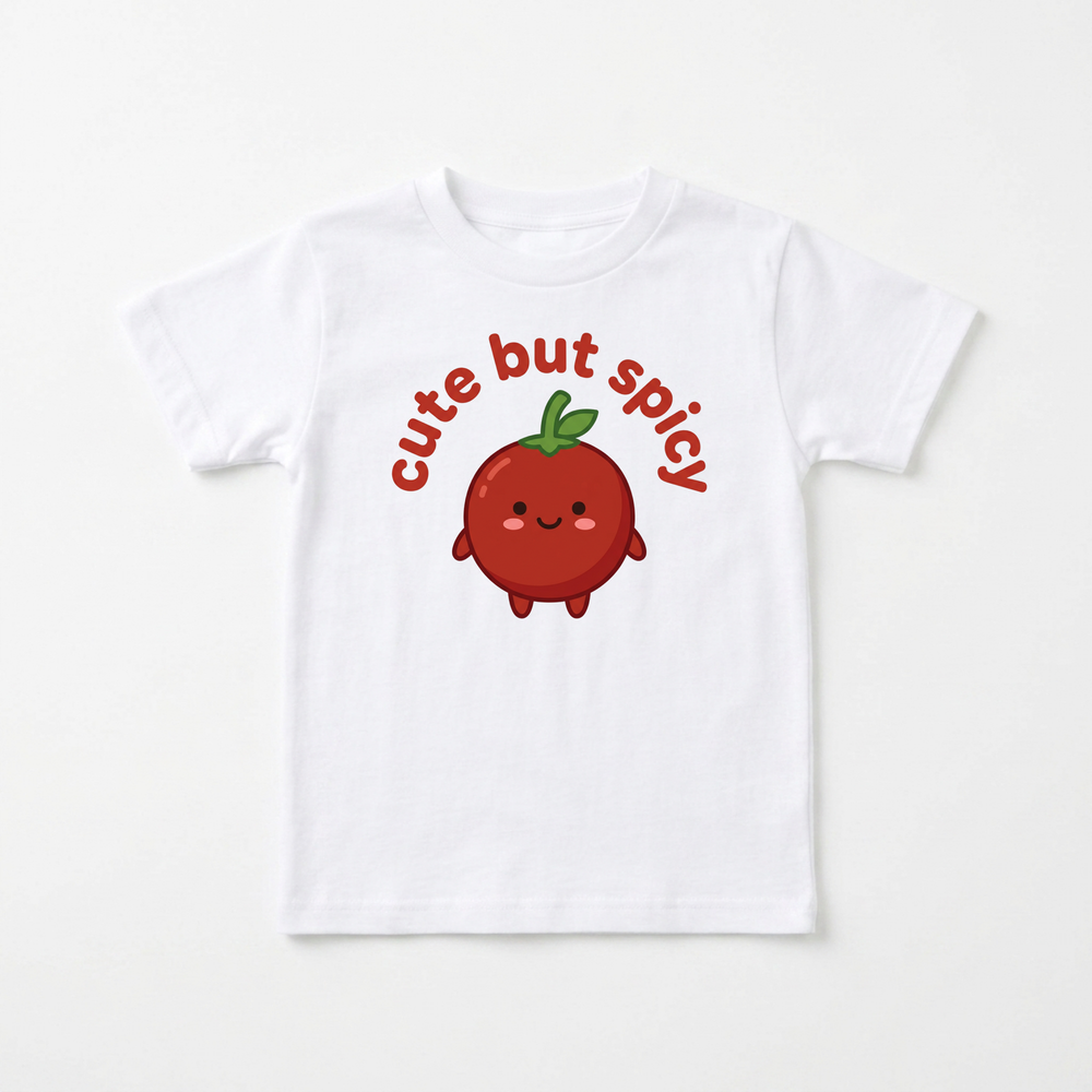 Cute But Spicy Tomato Toddler Tee in White — Okum Tees