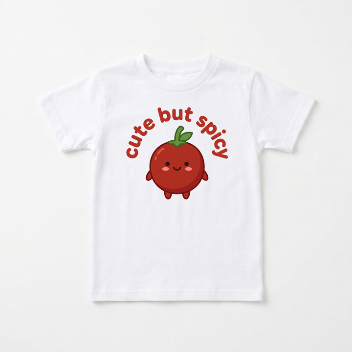 Cute But Spicy Tomato Toddler Tee in White — Okum Tees