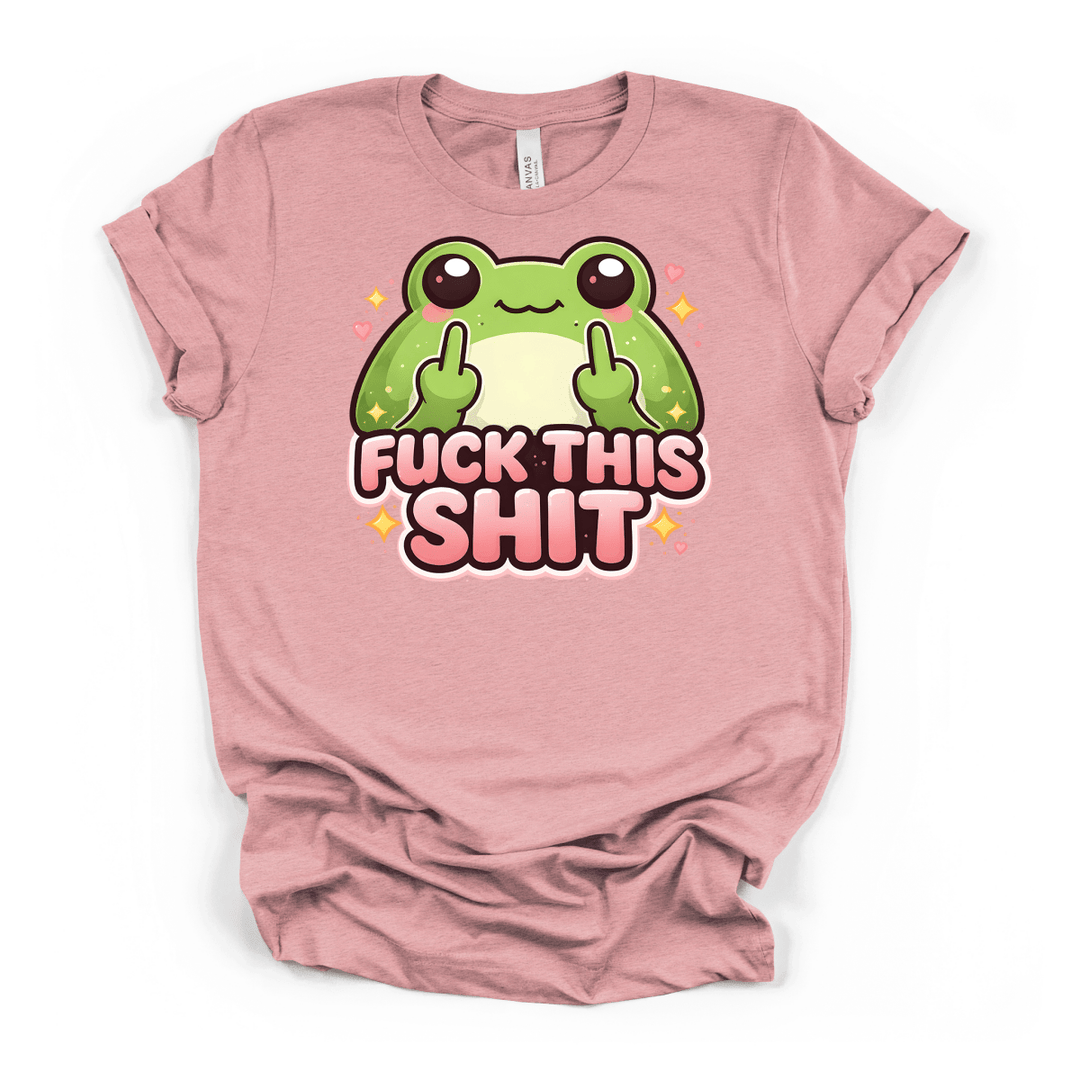 Cute Frog Middle Finger Womens Sarcastic Tee - Okum Tees