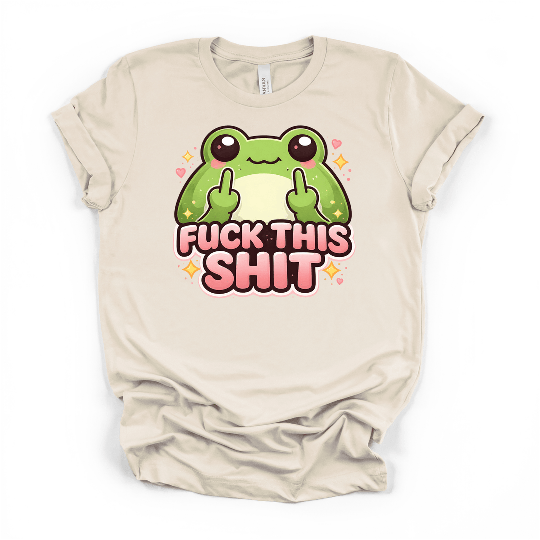 Cute Frog Middle Finger Womens Sarcastic Tee - Okum Tees