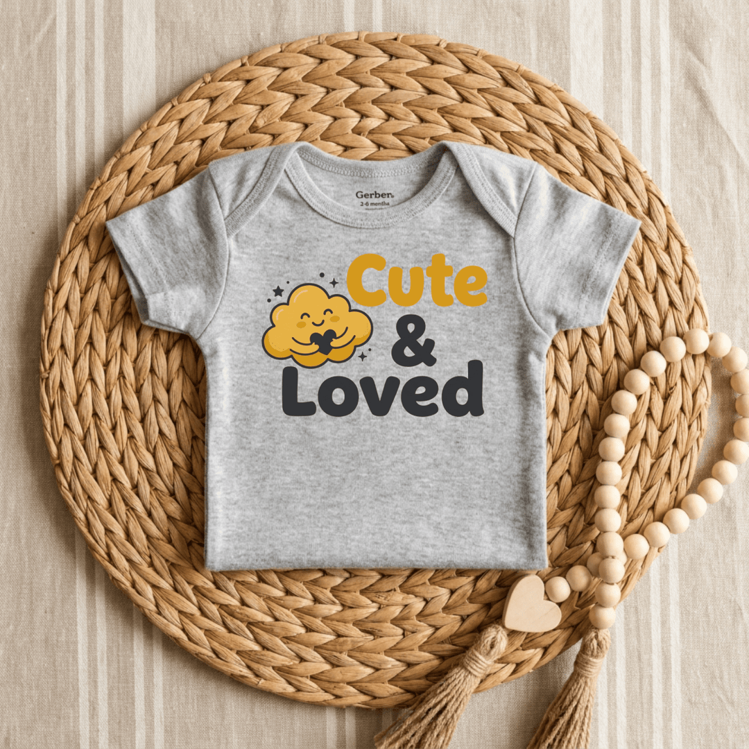 Cute & Loved Cloud Hug Baby Onesie® | Cute Baby Gift - Okum Tees