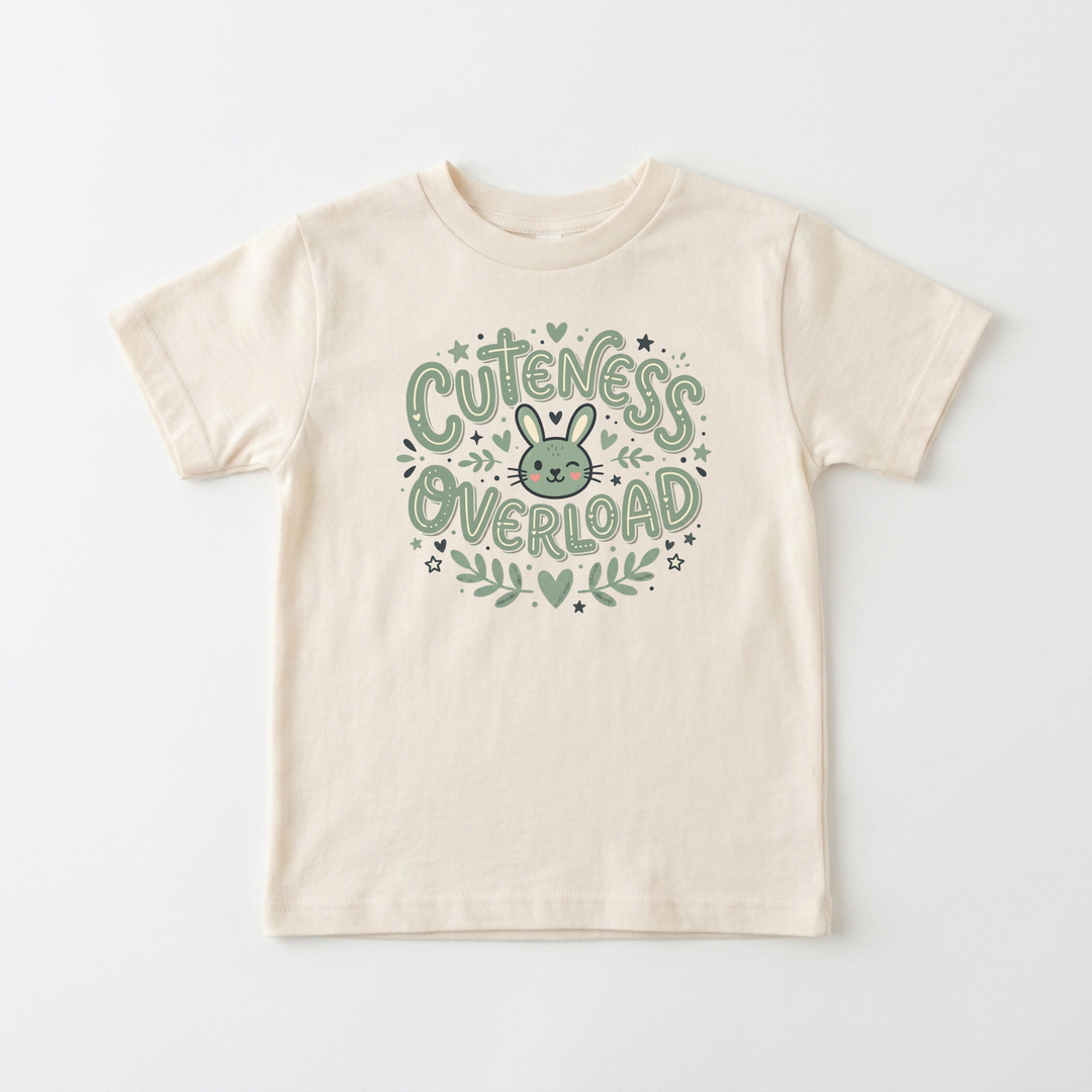 Cuteness Overload Bunny Toddler Tee in Natural — Okum Tees