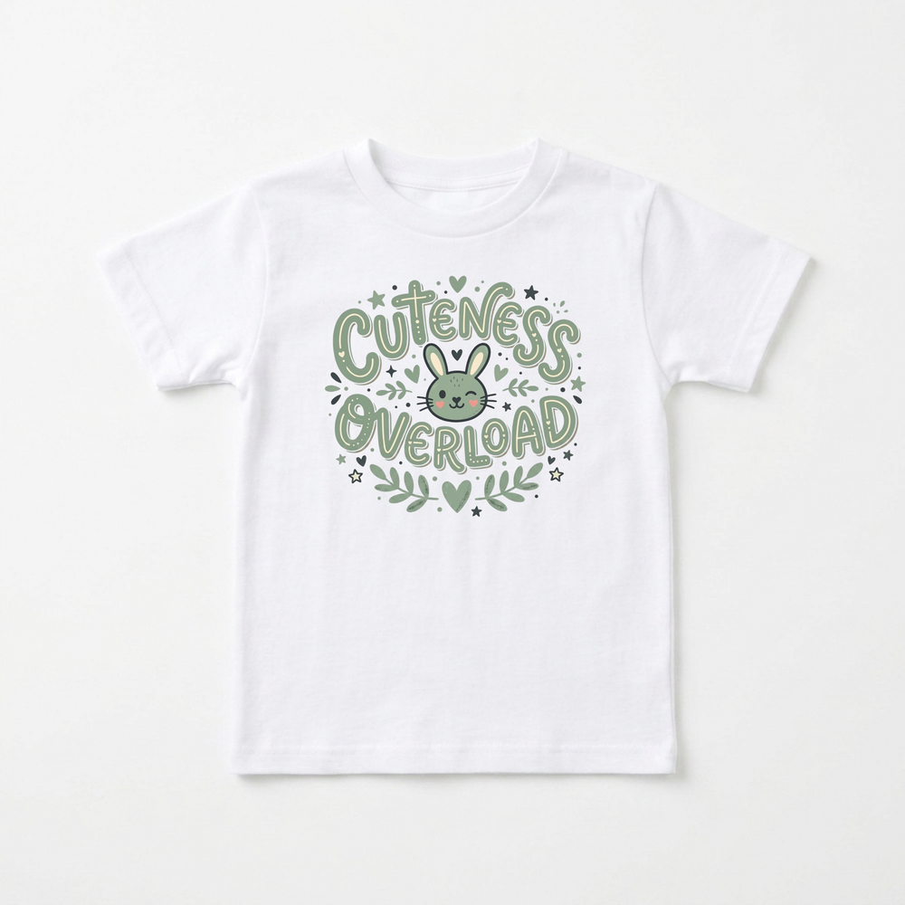 Cuteness Overload Bunny Toddler Tee in White — Okum Tees