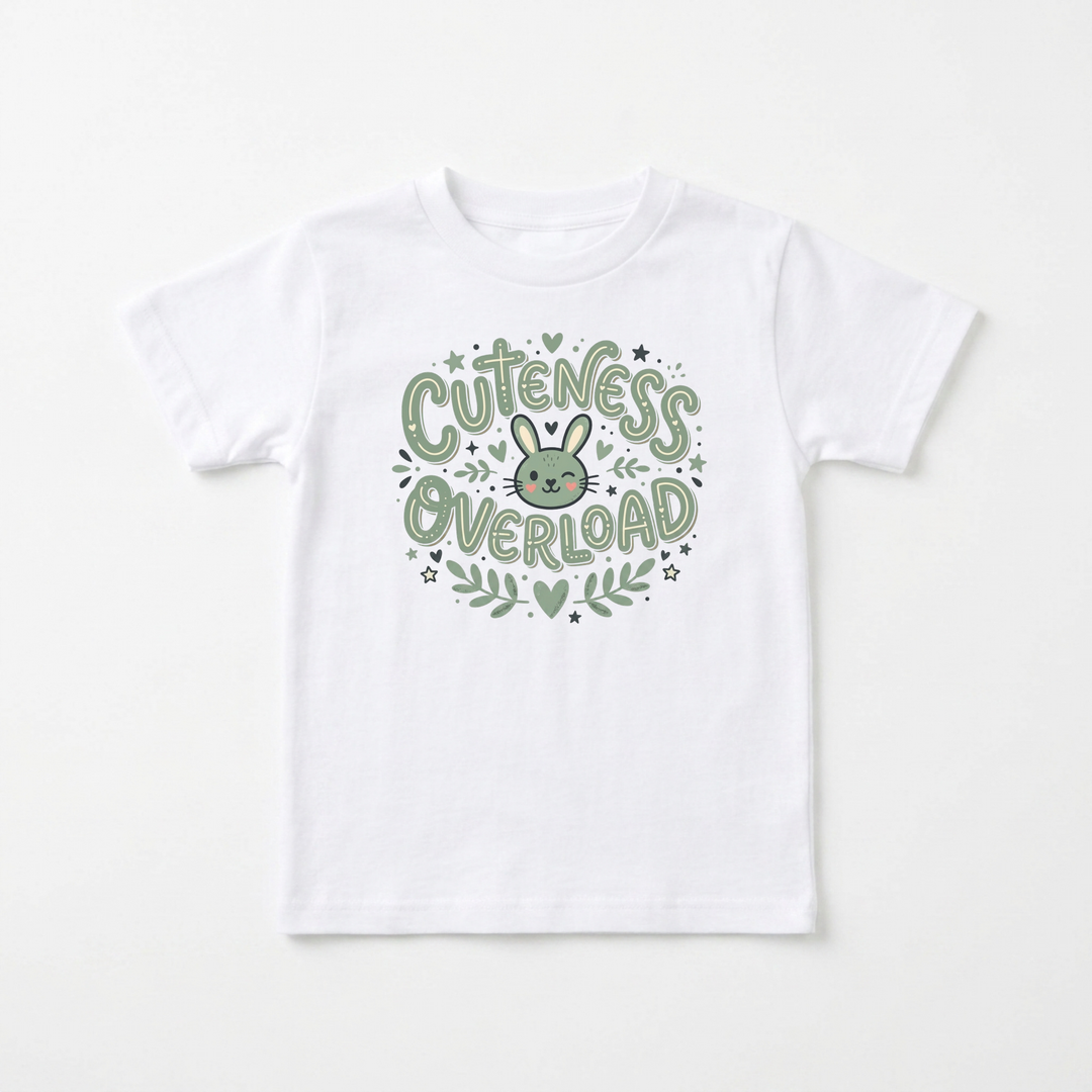 Cuteness Overload Bunny Toddler Tee in White — Okum Tees