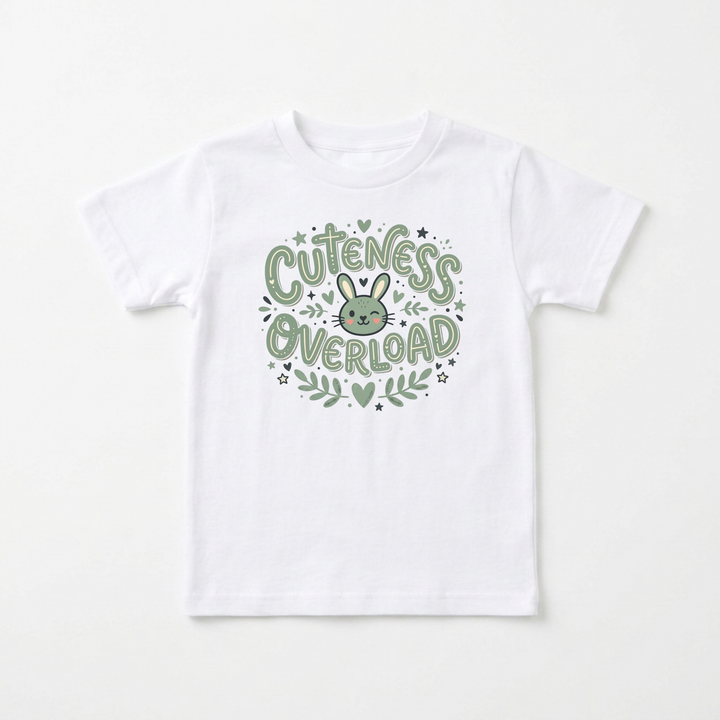 Cuteness Overload Bunny Toddler Tee in White — Okum Tees