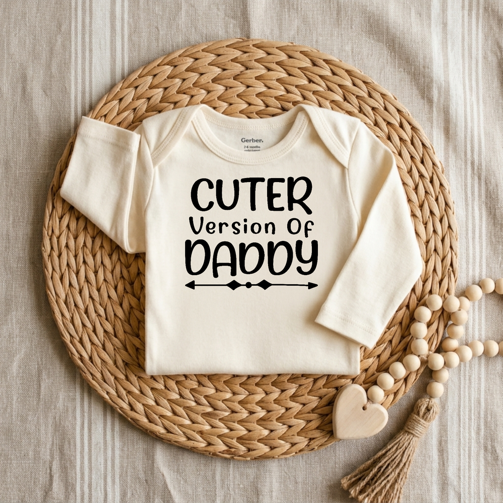 Cuter Version of Daddy Baby Onesie® in Natural — Okum Tees