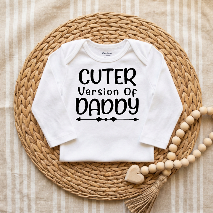 Cuter Version of Daddy Baby Onesie® in White — Okum Tees