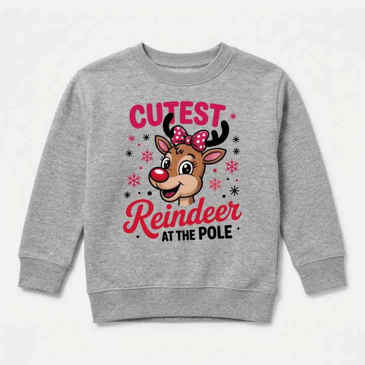 Cutest Reindeer at the Pole Toddler Sweatshirt | Cute Toddler Gift - Okum Tees