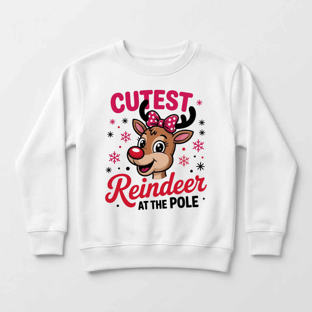 Cutest Reindeer at the Pole Toddler Sweatshirt | Cute Toddler Gift - Okum Tees
