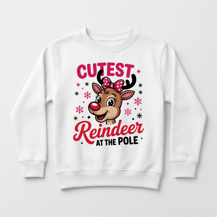 Cutest Reindeer at the Pole Toddler Sweatshirt | Cute Toddler Gift - Okum Tees