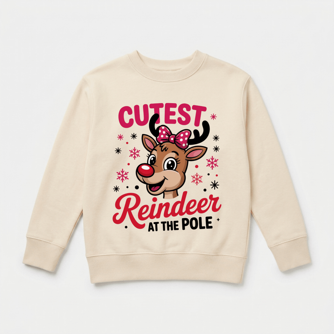 Cutest Reindeer at the Pole Toddler Sweatshirt | Cute Toddler Gift - Okum Tees