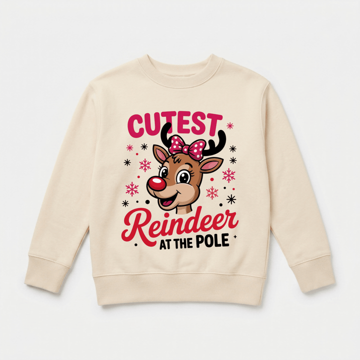 Cutest Reindeer at the Pole Toddler Sweatshirt | Cute Toddler Gift - Okum Tees