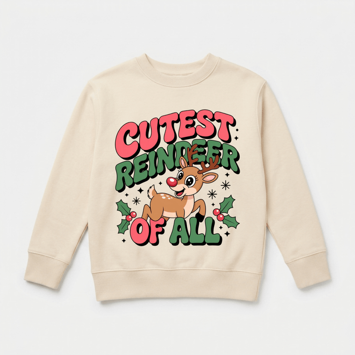 Cutest Reindeer of All Toddler Sweatshirt | Cute Toddler Gift - Okum Tees