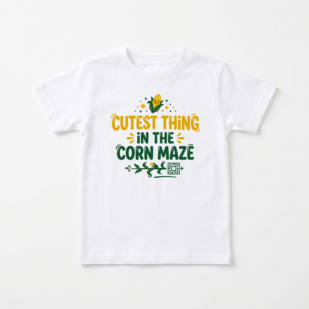 Cutest Thing in the Corn Maze Toddler Tee in White — Okum Tees