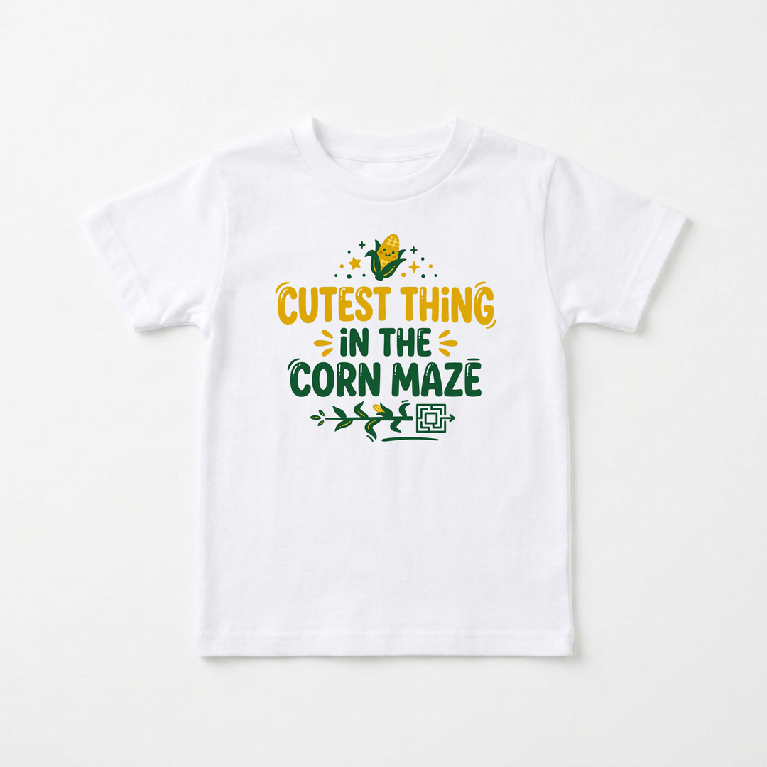 Cutest Thing in the Corn Maze Toddler Tee in White — Okum Tees
