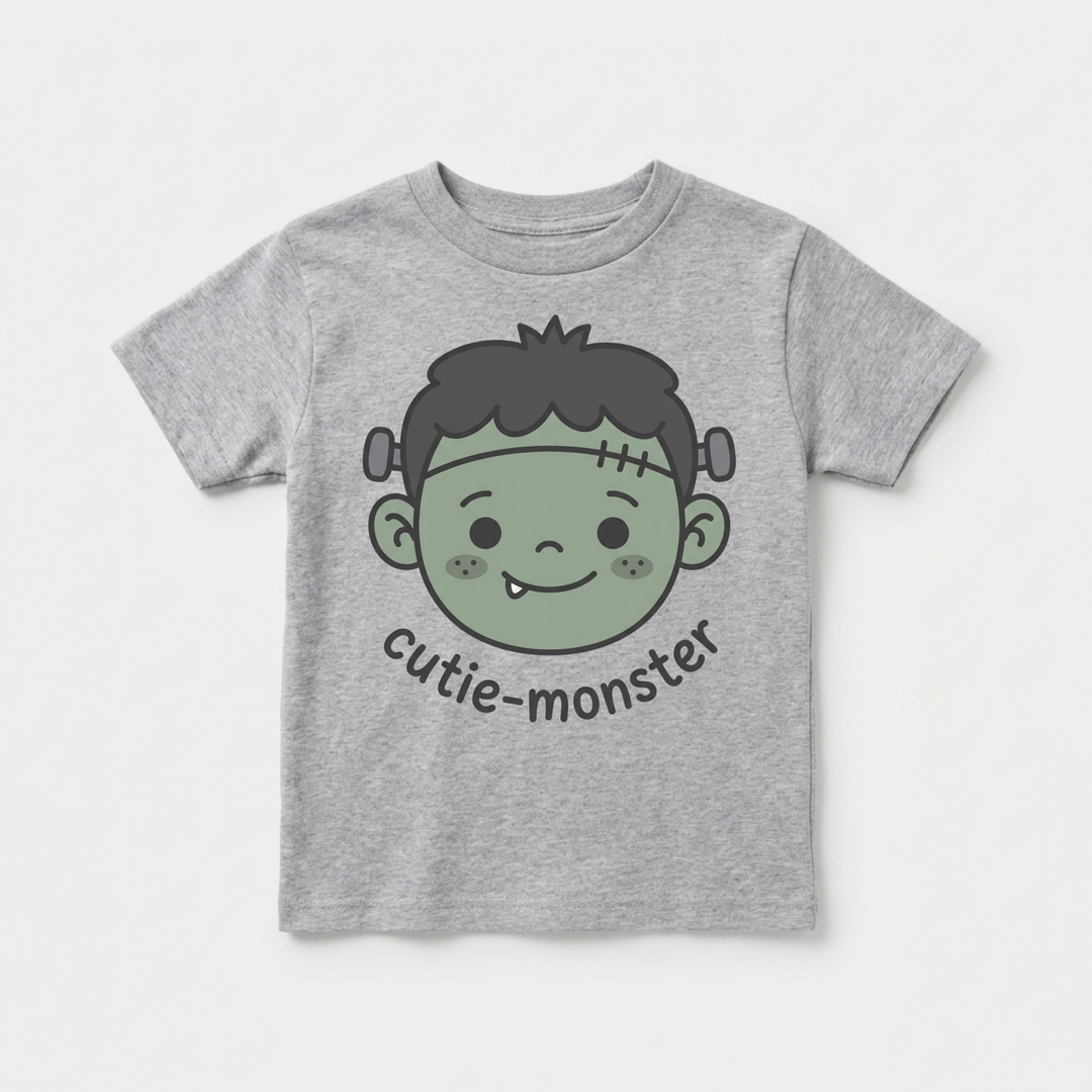 Cutie Frankenstein Toddler Tee in Grey — Okum Tees
