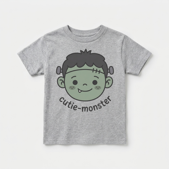 Cutie Frankenstein Toddler Tee in Grey — Okum Tees
