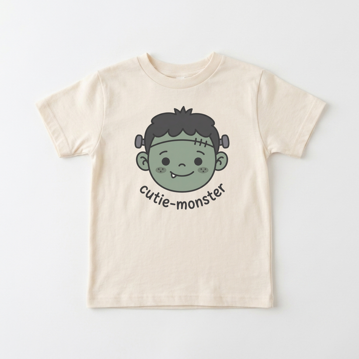 Cutie Frankenstein Toddler Tee in Natural — Okum Tees