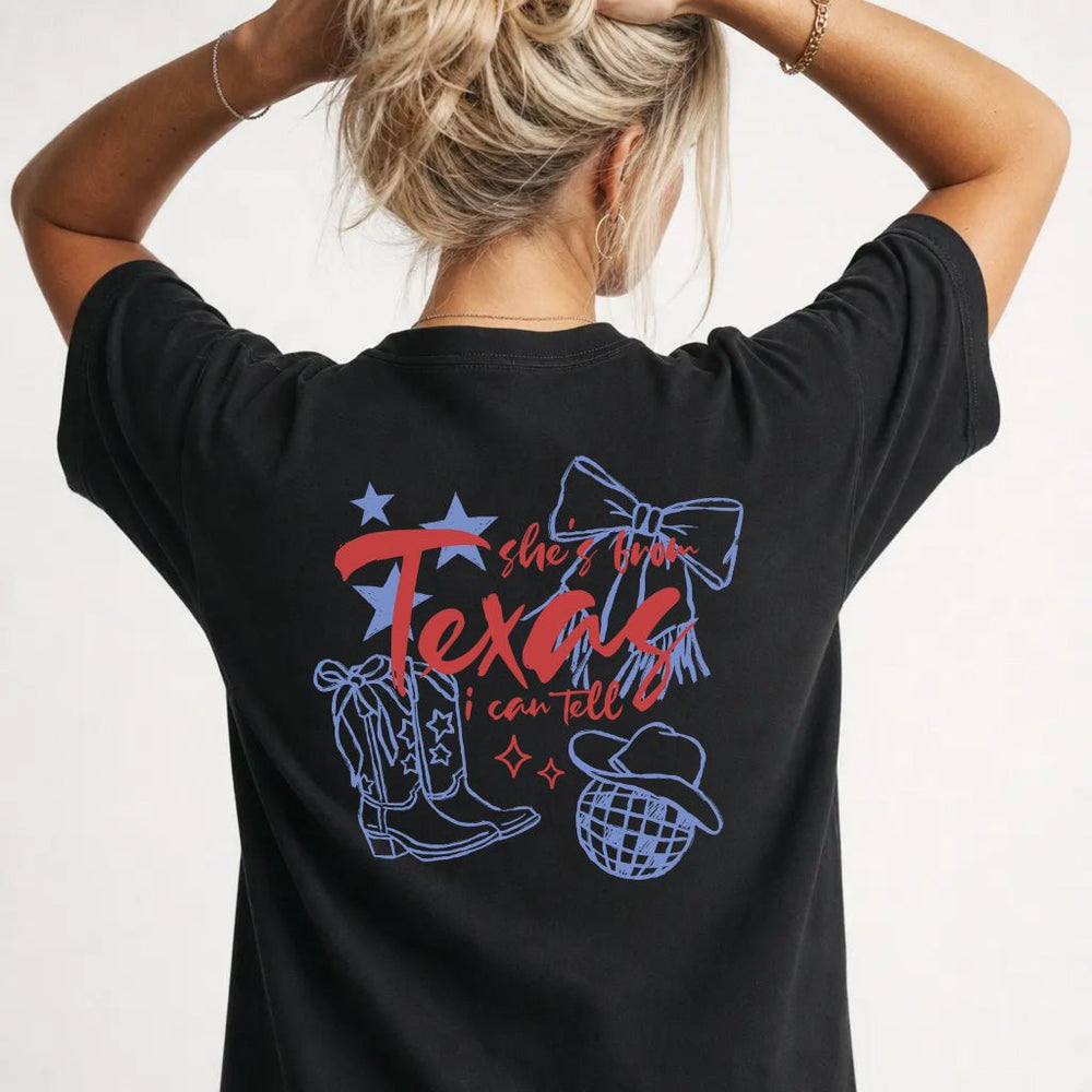Black Disco Cowgirl Texas Women's Graphic Tee - Okum Tees
