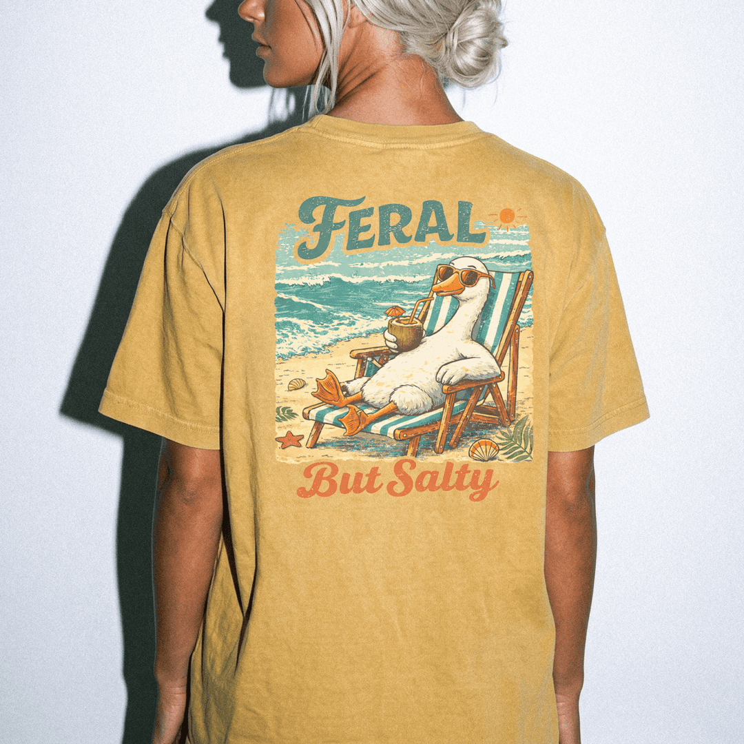 Feral But Salty Beach Duck Shirt - Okum Tees