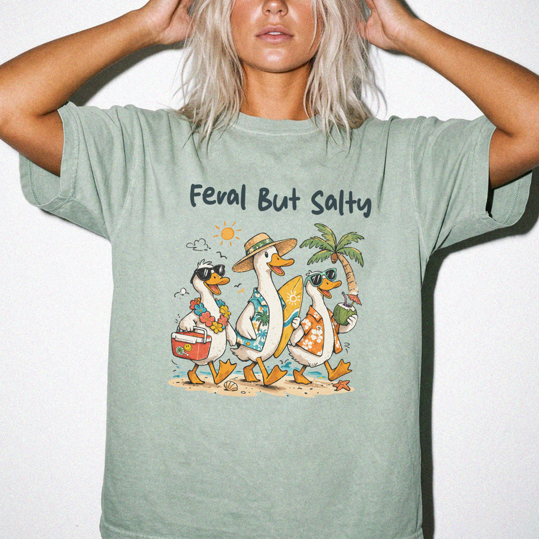 Feral But Salty Beach Duck Squad Shirt - Okum Tees
