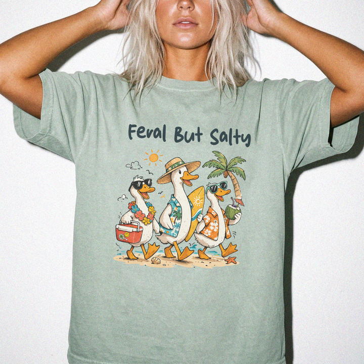 Feral But Salty Beach Duck Squad Shirt - Okum Tees
