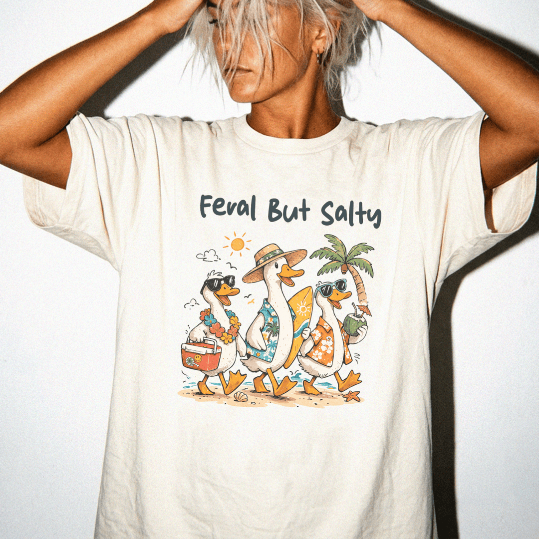 Feral But Salty Beach Duck Squad Shirt - Okum Tees