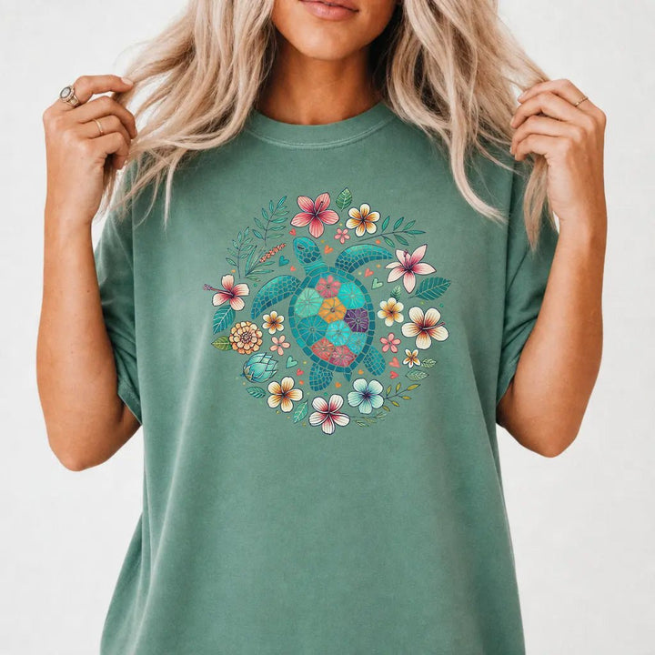 Floral Sea Turtle Coastal Women&