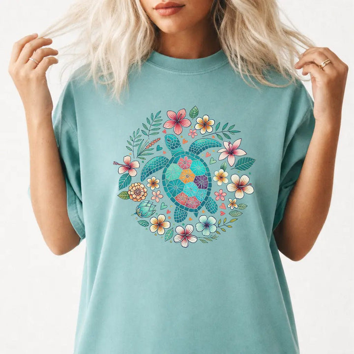 Floral Sea Turtle Coastal Women&