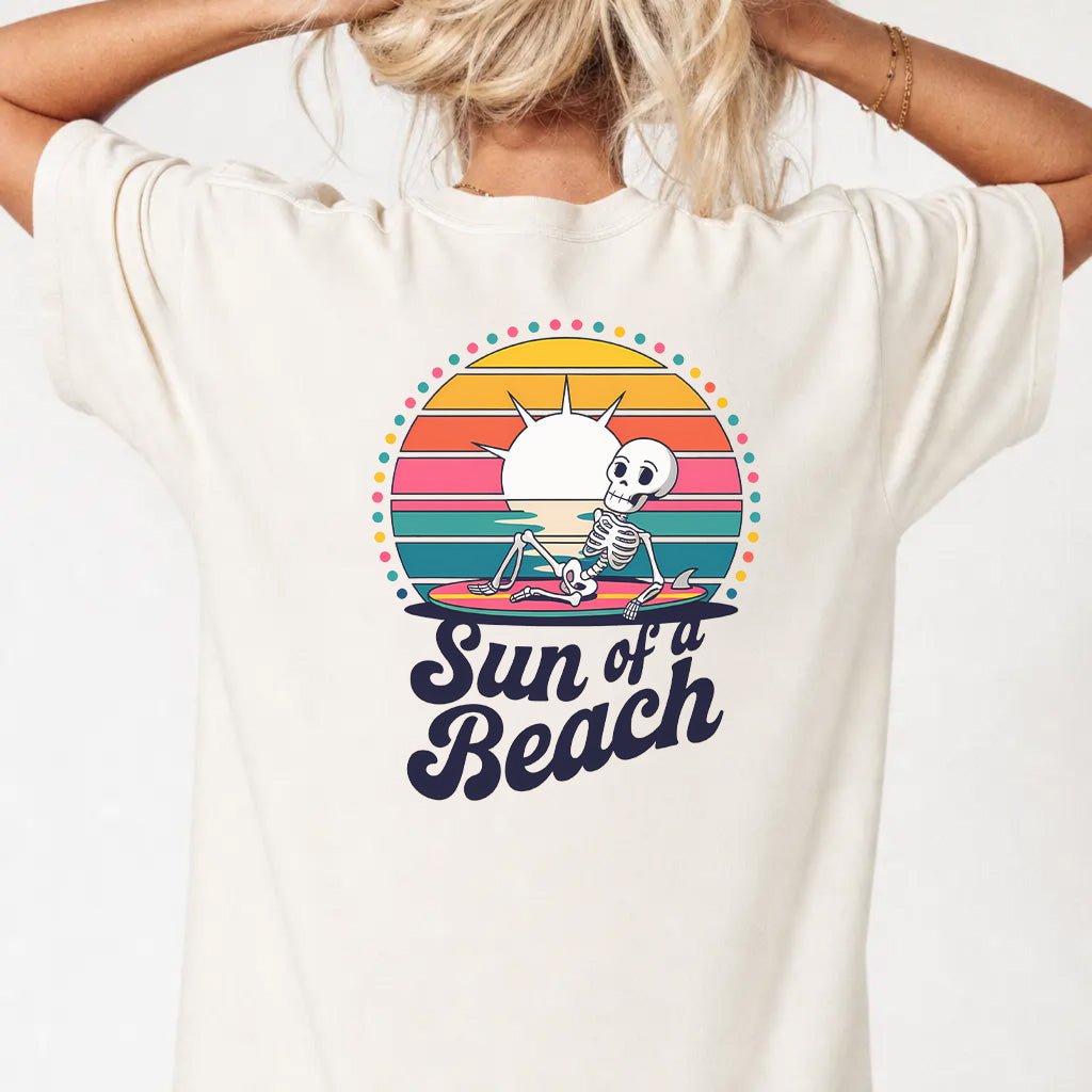 Funny Skeleton Beach Womens Graphic Tee - Okum Tees