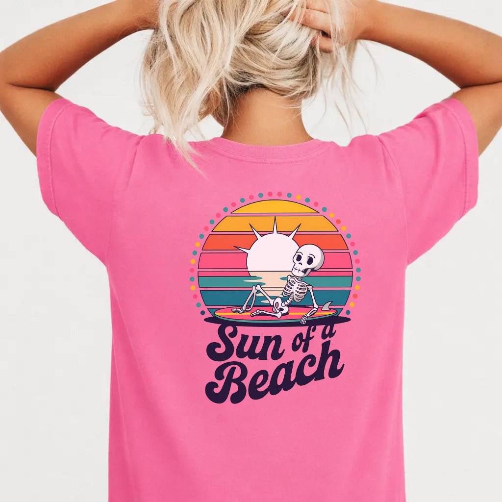 Funny Skeleton Beach Womens Graphic Tee - Okum Tees