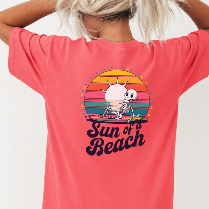 Funny Skeleton Beach Womens Graphic Tee - Okum Tees