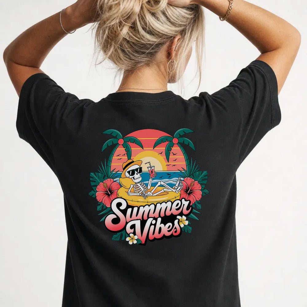 Funny Skeleton Vacation Graphic Tee - Okum Tees