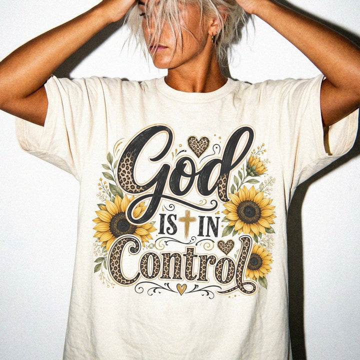 God is in Control Sunflower Shirt - Okum Tees