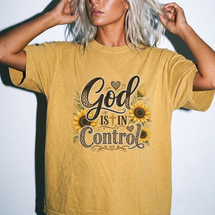 God is in Control Sunflower Shirt - Okum Tees