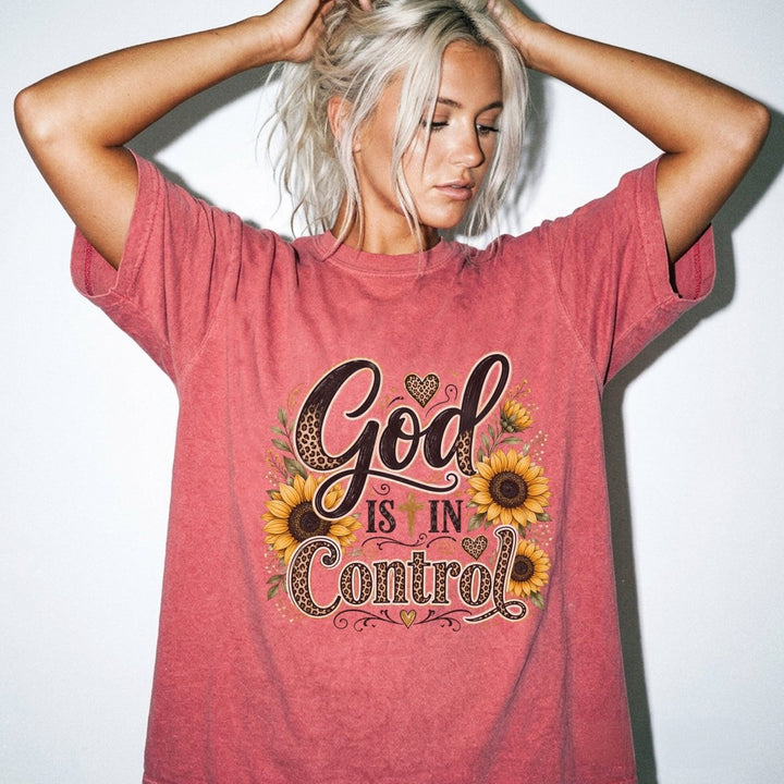 God is in Control Sunflower Shirt - Okum Tees