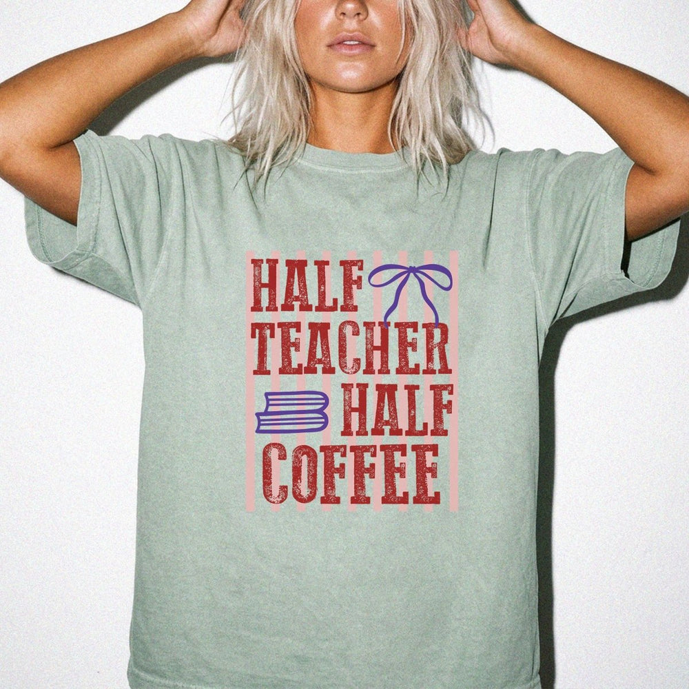 Half Teacher Half Coffee Preppy Shirt - Okum Tees