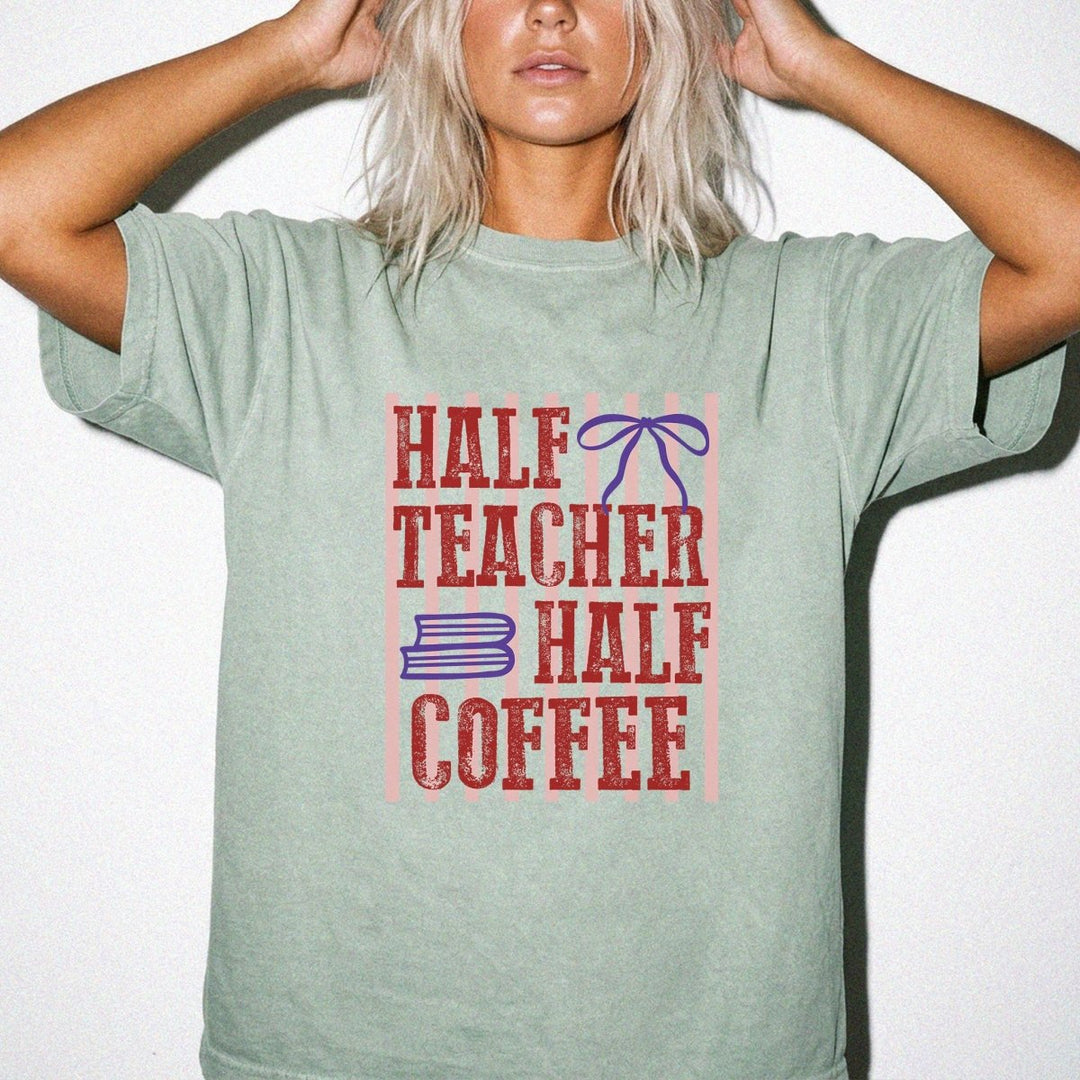 Half Teacher Half Coffee Preppy Shirt - Okum Tees