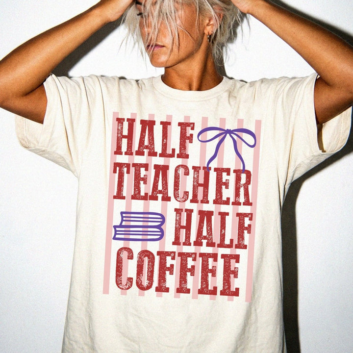 Half Teacher Half Coffee Preppy Shirt - Okum Tees