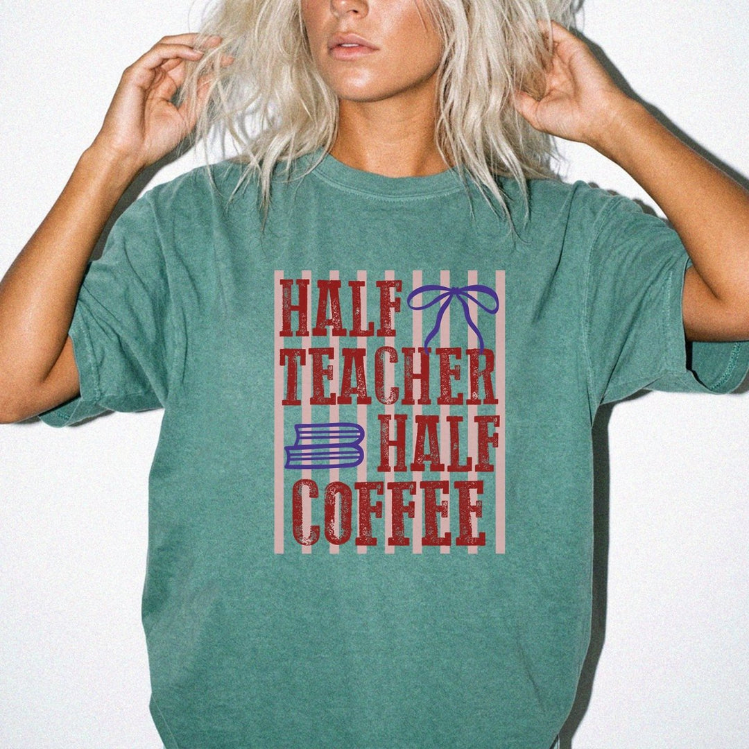 Half Teacher Half Coffee Preppy Shirt - Okum Tees