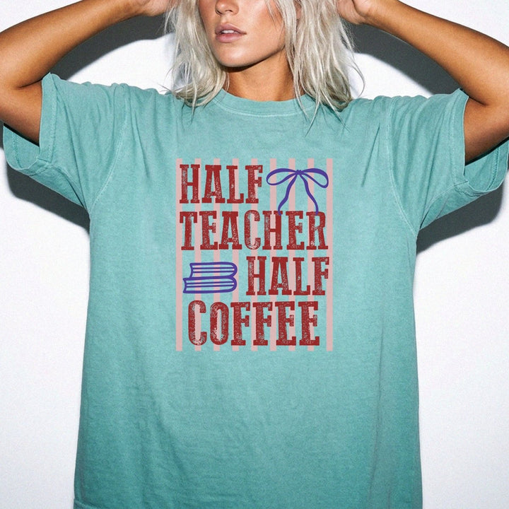 Half Teacher Half Coffee Preppy Shirt - Okum Tees