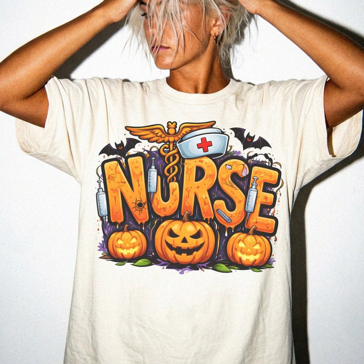 Halloween Nurse Pumpkin Spooky Shirt - Okum Tees
