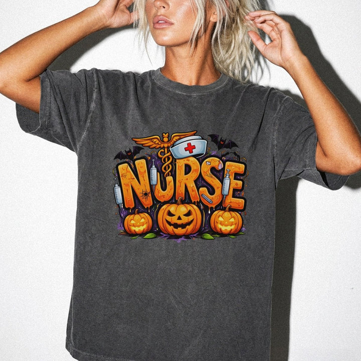 Halloween Nurse Pumpkin Spooky Shirt - Okum Tees