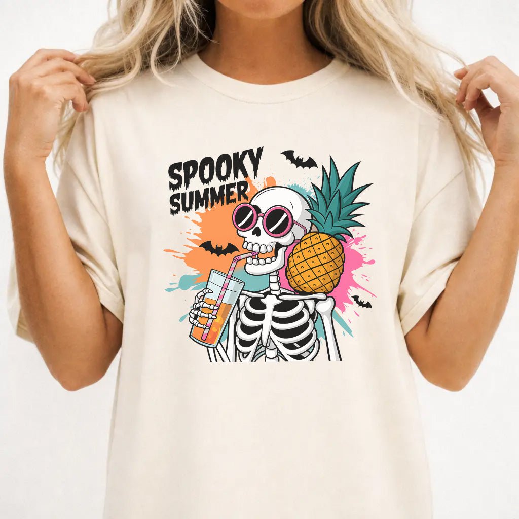 Halloween Tropical Skeleton Women's Graphic Tee - Okum Tees